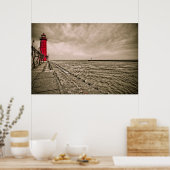 USA, Michigan, Grand Haven Lighthouse ポスター (キッチン)