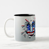 USA Mug, 4th of July Mug, Independence Day ツートーンマグカップ (左)