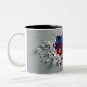 USA Mug, 4th of July Mug, Independence Day ツートーンマグカップ (左)