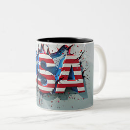 USA Mug, 4th of July Mug, Independence Day ツートーンマグカップ