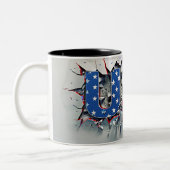 USA Mug, 4th of July Mug, Independence Day ツートーンマグカップ (左)