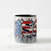 USA Mug, 4th of July Mug, Independence Day ツートーンマグカップ (中央)