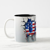 USA Mug, 4th of July Mug, Independence Day ツートーンマグカップ (左)