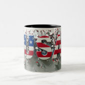 USA Mug, 4th of July Mug, Independence Day ツートーンマグカップ (中央)