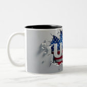 USA Mug, 4th of July Mug, Independence Day ツートーンマグカップ (左)