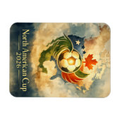 USA MX CA Fine Art Wall Art World Cup  マグネット (横)