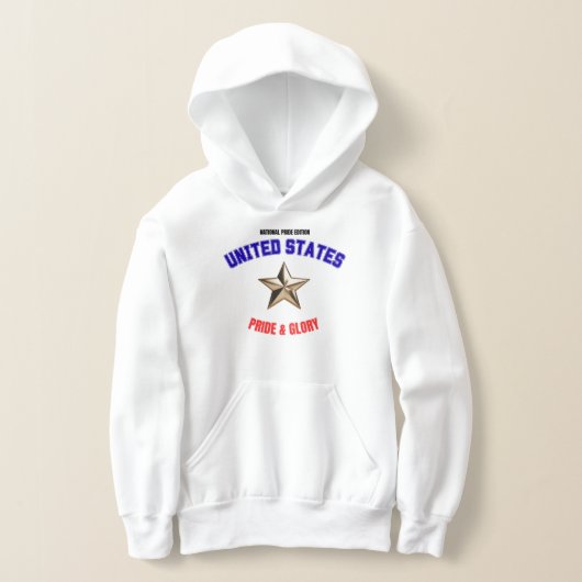 USA National Pride Edition Kids Pullover Hoodie (レイダウン)