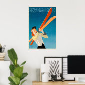 USA New Hampshire Vintage Ski Poster - Framed ポスター (ホームオフィス)