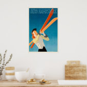 USA New Hampshire Vintage Ski Poster - Framed ポスター (キッチン)