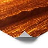 USA, Oregon, Bandon. Sunset over waves and sea ポスター (角)