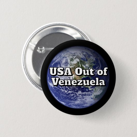 USA out of Venezuela Button 缶バッジ (正面&裏面)