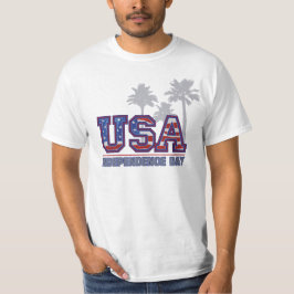 USA Palm Independence DayメンズTシャツ Tシャツ