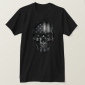 USA Patriot 1776 Skull American Flag Distressed  Tシャツ (デザイン正面)