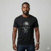 USA Patriot 1776 Skull American Flag Distressed  Tシャツ