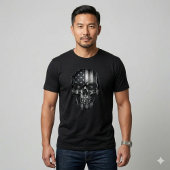 USA Patriot 1776 Skull American Flag Distressed  Tシャツ