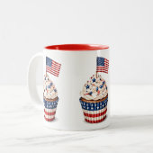 USA Patriotic 250th 4th of July celebration  ツートーンマグカップ (正面左)