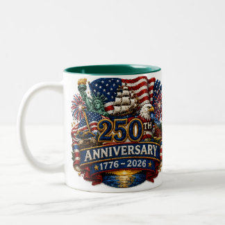 USA Patriotic 250th 4th of July celebration  Two-T ツートーンマグカップ