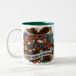 USA Patriotic 250th 4th of July celebration  Two-T ツートーンマグカップ