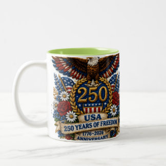 USA Patriotic 250th 4th of July celebration  Two-T ツートーンマグカップ