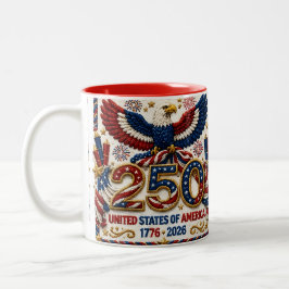 USA Patriotic 250th 4th of July celebration  Two-T ツートーンマグカップ