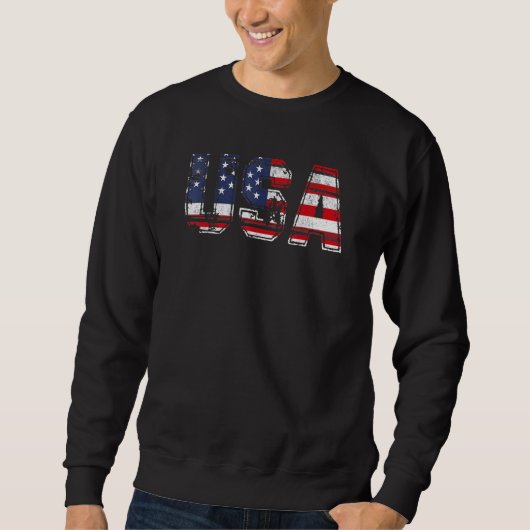 USA Patriotic American Flag For Men Women Kids Boy スウェットシャツ (正面)