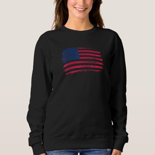 USA Patriotic American Flag For Men Women Kids Boy スウェットシャツ (正面)