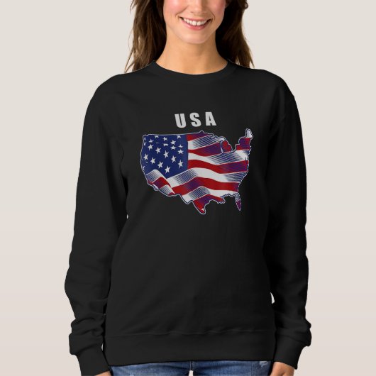 USA Patriotic American Flag For Men Women Kids Boy スウェットシャツ (正面)