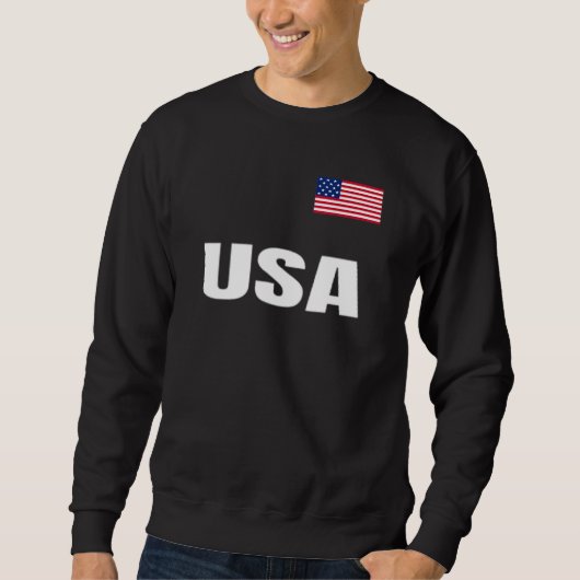 USA Patriotic American Flag For Men Women Kids Boy スウェットシャツ (正面)