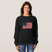USA Patriotic American Flag For Men Women Kids Boy スウェットシャツ (正面フル)