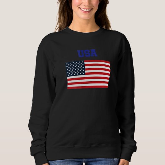 USA Patriotic American Flag For Men Women Kids Boy スウェットシャツ (正面)