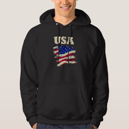USA Patriotic American Flag For Men Women Kids Boy パーカ (正面)