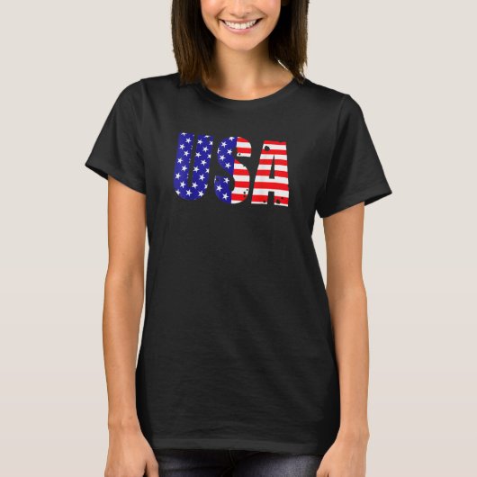 USA Patriotic American Flag For Men Women Kids Boy Tシャツ (正面)