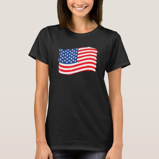 USA Patriotic American Flag For Men Women Kids Boy Tシャツ (正面)