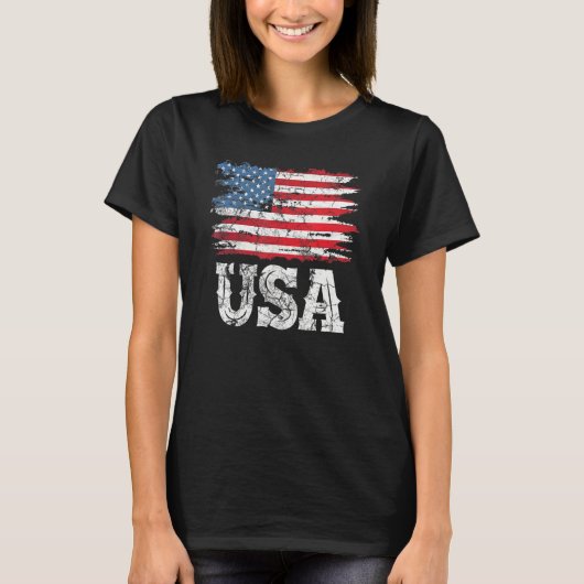 USA Patriotic American Flag For Men Women Kids Boy Tシャツ (正面)