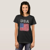 USA Patriotic American Flag For Men Women Kids Boy Tシャツ (正面フル)