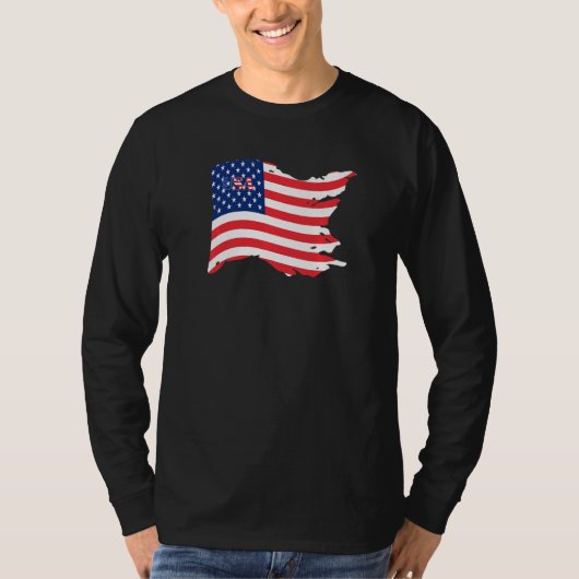 USA Patriotic American Flag For Men Women Kids Boy Tシャツ (正面)