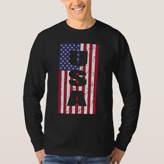 USA Patriotic American Flag Proud American Pride 4 Tシャツ (正面)