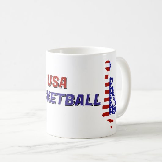USA Patriotic Basketball コーヒーマグカップ (正面右)