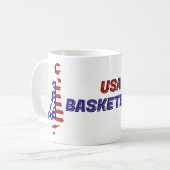 USA Patriotic Basketball コーヒーマグカップ (正面左)