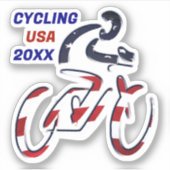 USA Patriotic Biking CYCLING シール (正面)