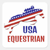 USA Patriotic Equestrian  スクエアシール (正面)