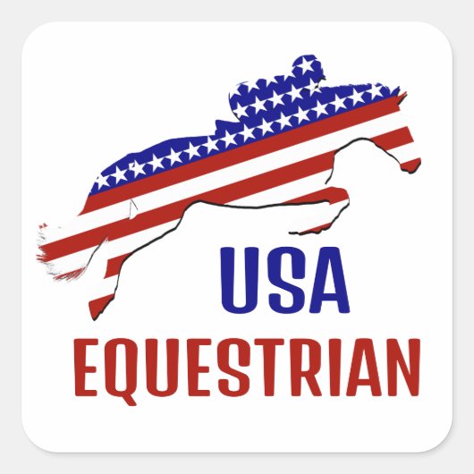 USA Patriotic Equestrian  スクエアシール (正面)