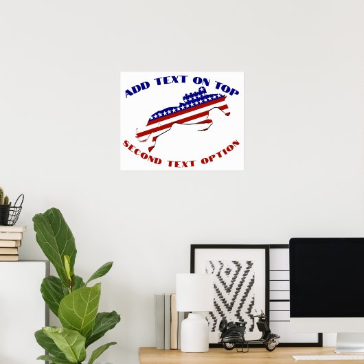 USA Patriotic Equestrian  ポスター (ホームオフィス)