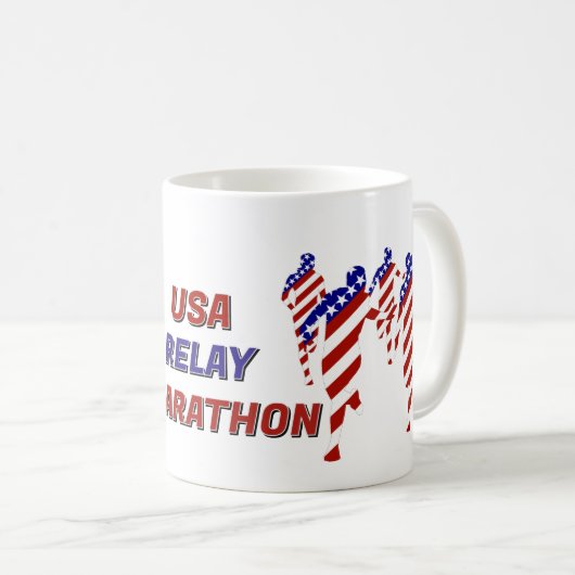 USA Patriotic Marathon / Relay Run コーヒーマグカップ (正面右)