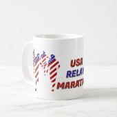 USA Patriotic Marathon / Relay Run コーヒーマグカップ (正面左)