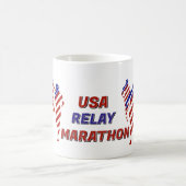 USA Patriotic Marathon / Relay Run コーヒーマグカップ (中央)