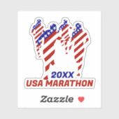 USA Patriotic MARATHON / RELAY RUN シール (シート)