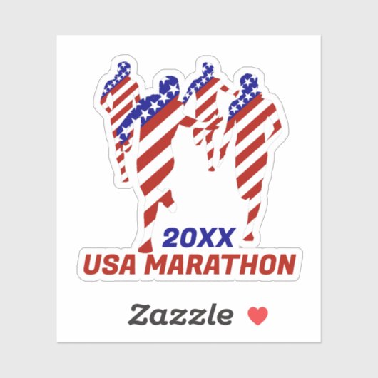 USA Patriotic MARATHON / RELAY RUN シール (シート)
