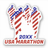 USA Patriotic MARATHON / RELAY RUN シール (正面)