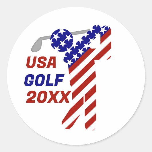 USA Patriotic MEN'S GOLF ラウンドシール (正面)